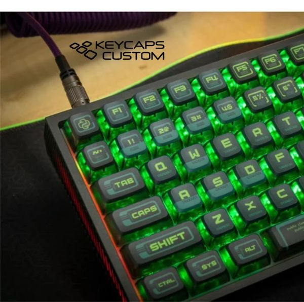 binary black green theme keycap