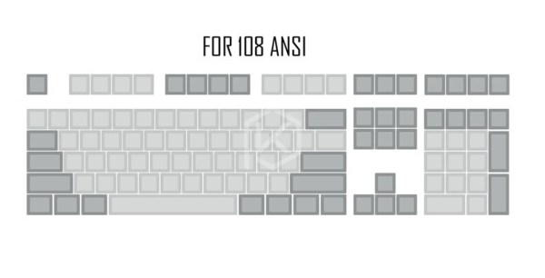 For 108 ANSI_dsa-pbt-trống-xam-nhạt-xam-keycaps-60-g_variants-0