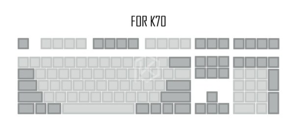 For Cosair K70_dsa-pbt-trống-xam-nhạt-xam-keycaps-60-g_variants-2